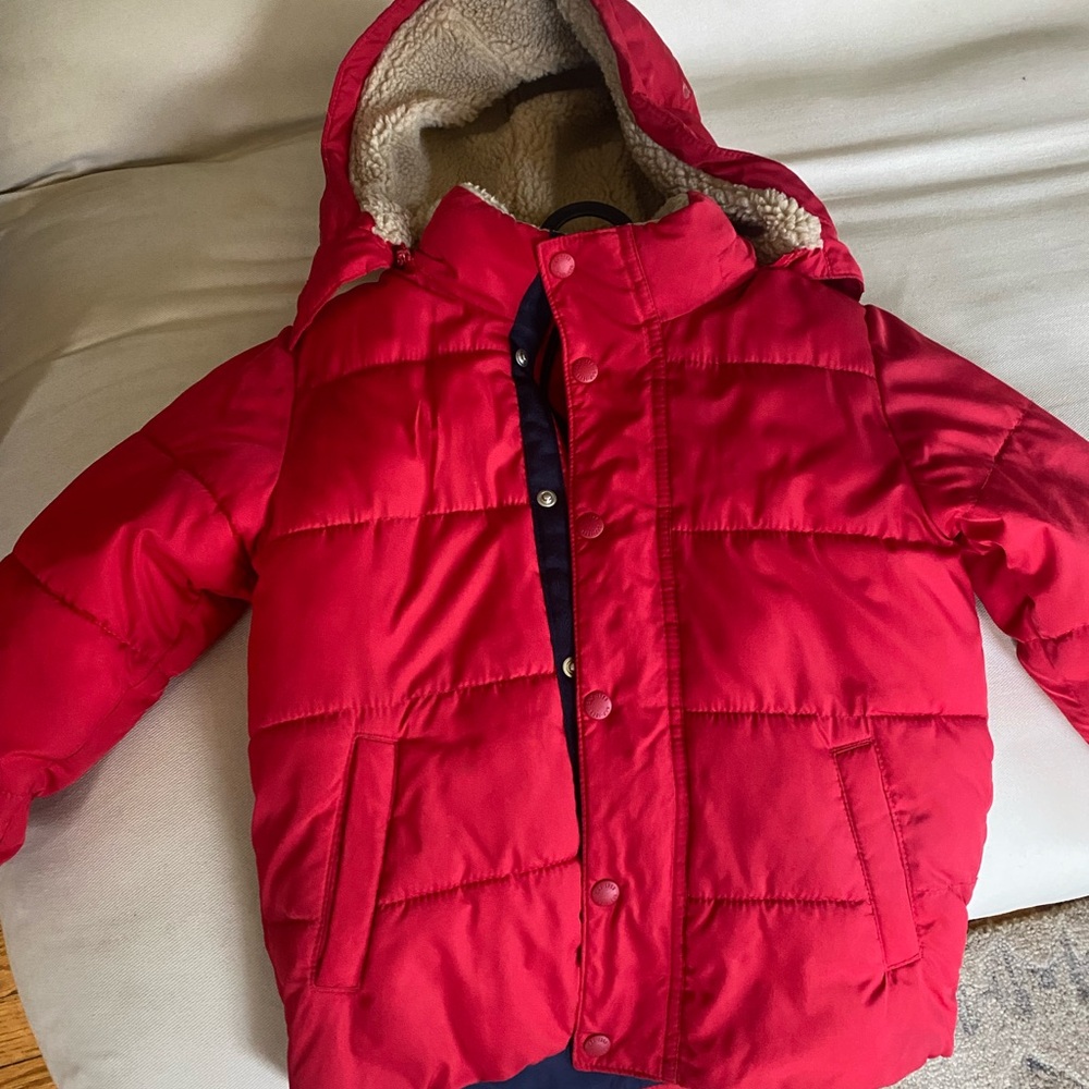 GAP Kids Cherry Red Puffer Jacket